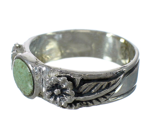 Authentic Sterling Silver Turquoise Flower Ring Size 7-3/4 YX91603